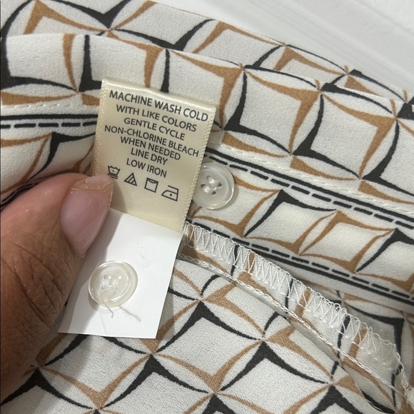 Max Studio White/Black/Gold Checkered Button-Down Shirt - Picture 4 of 7